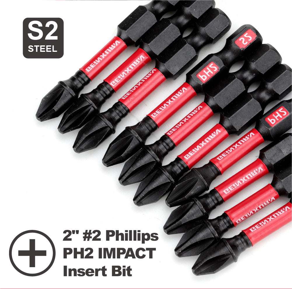 5/10/20pcs 50mm/2Inch Phillips PH2 Impact Screwdriver Bit, For Plastic Products, Woodwork Articles, Metal Works In Family, Factory, Office Etc.