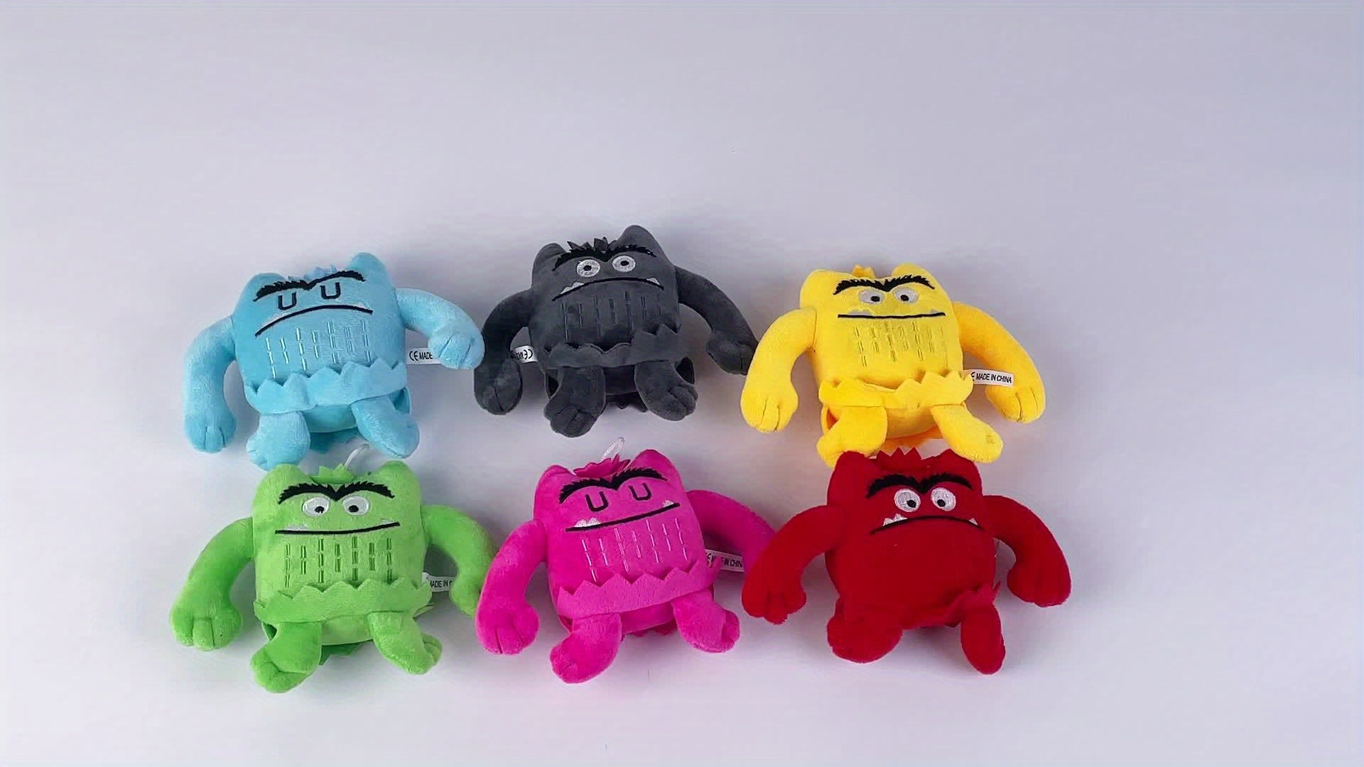 6pcs Adorable Emotional Monster Plush Toys - Soft, Cuddly, Colorful Friends for Kids - Develops Emotional Intelligence, Encourages Empathy, and Fosters Imagination