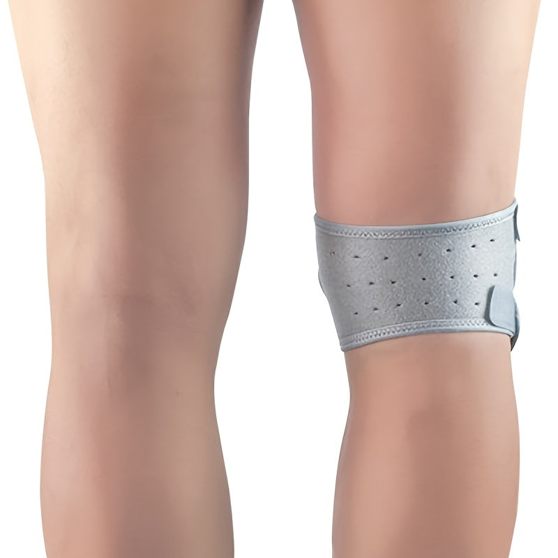 1pc FlexiSupport Elastic Knee Brace, Polyester & Nylon High Stretch Patella Stabilizer, Pull-On Knee Pad for Sports, Cycling, Mountaineering, Basketball, Soccer - Uncharged Knee Support Strap