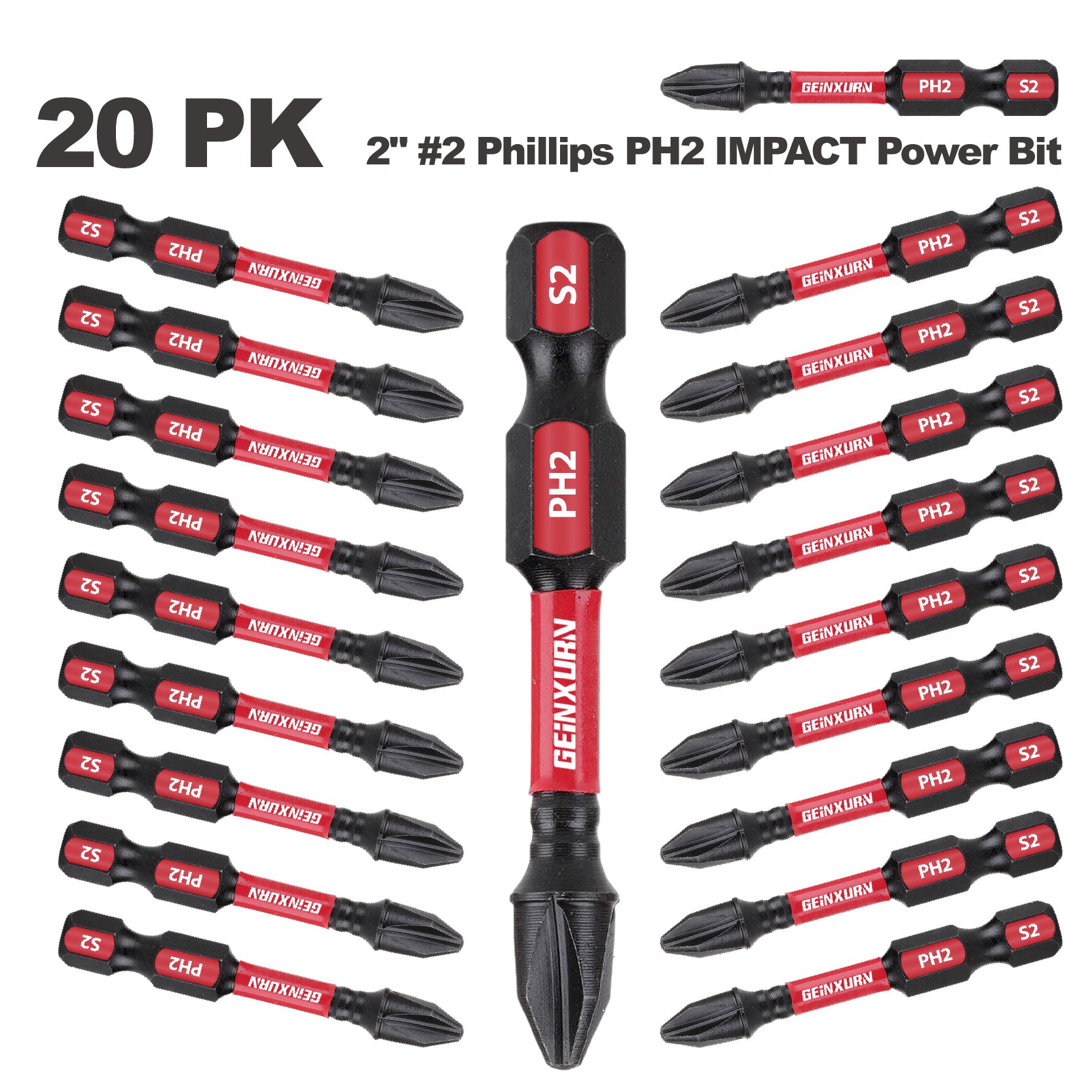 5/10/20pcs 50mm/2Inch Phillips PH2 Impact Screwdriver Bit, For Plastic Products, Woodwork Articles, Metal Works In Family, Factory, Office Etc.
