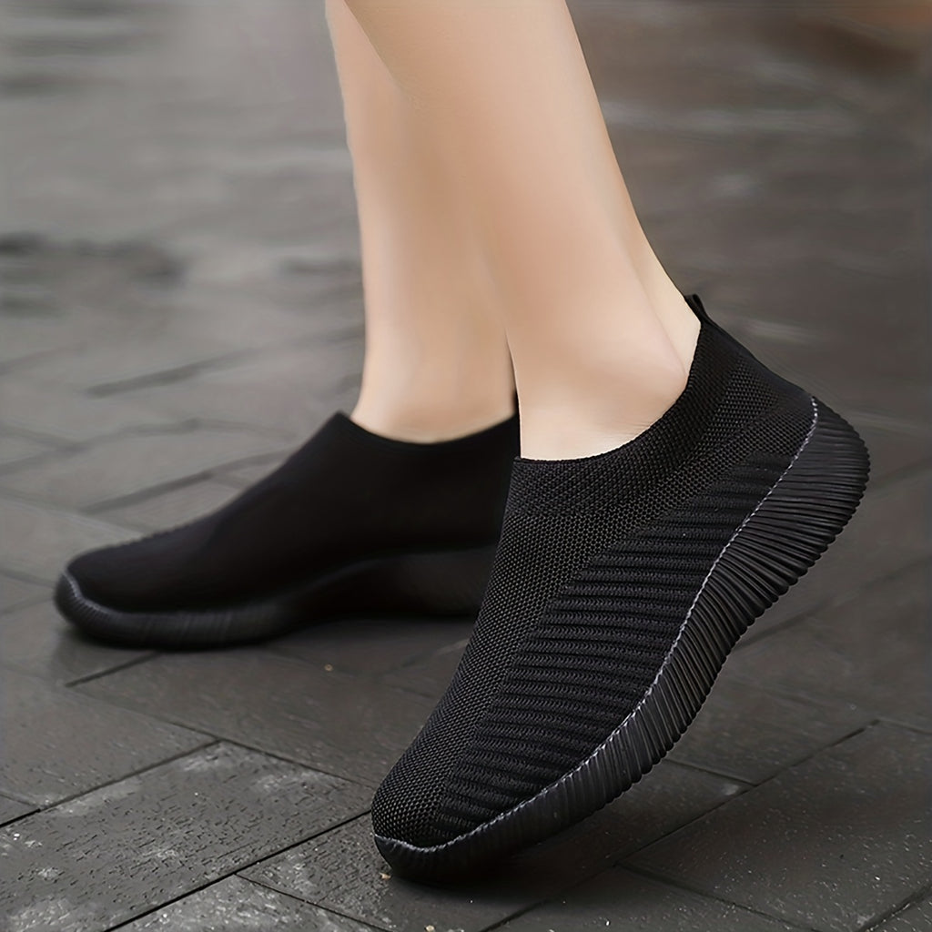 [Slipon Footwear] Women's Lightweight Slip-On Sneakers, Breathable Fabric Upper, EVA Sole, Comfort Insole, Solid Color, Low Top Design for Summer Casual Sports Shoes