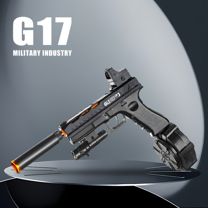 G17 Electric Gel Jet Ball Toy Gun [7.4v High-Speed Continuous Firing Upgrade Model] Highly Assembled Toys, Manual/Automatic Dual Mode, Outdoor Fun Team Shooting Activity Games, Christmas Gifts