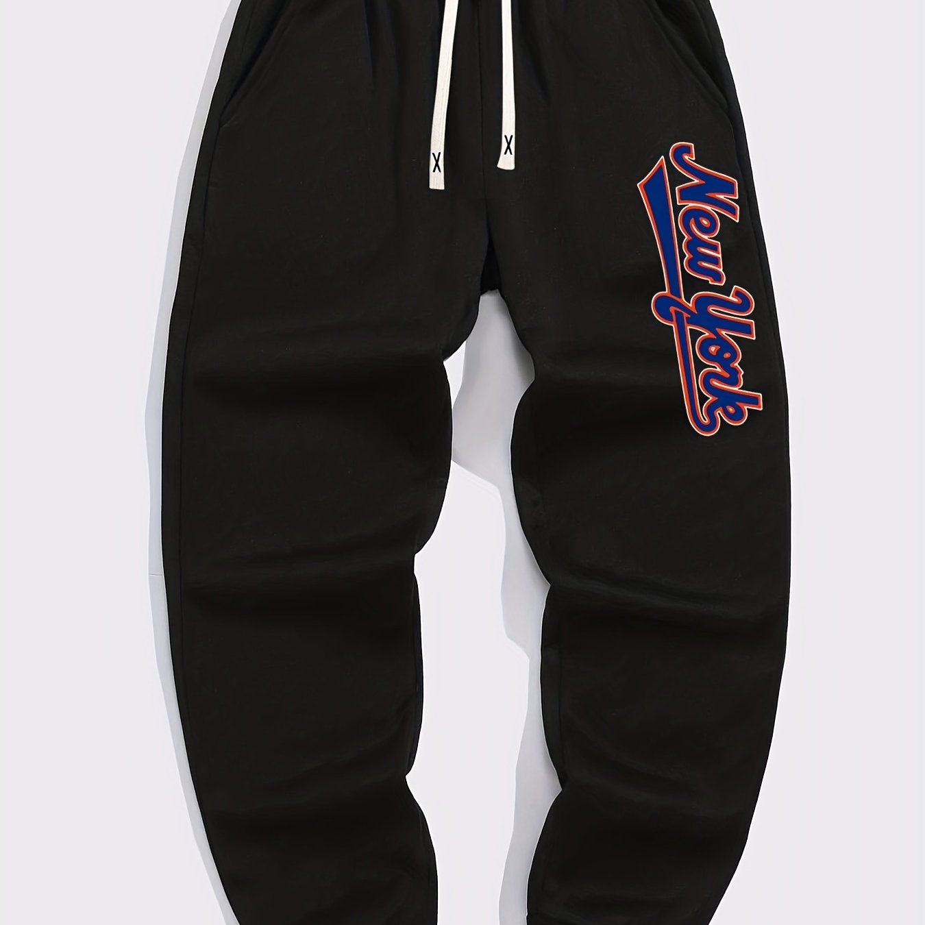 Loose Fit Printed Joggers, Men's Casual Stretch Waist Drawstring Sports Pants Sweatpants