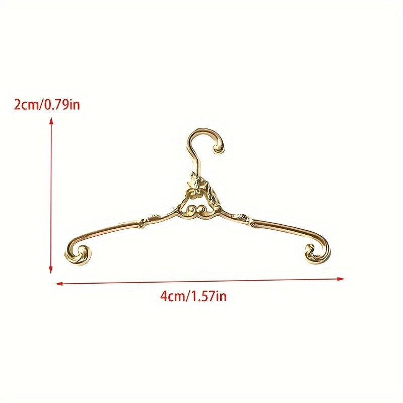 Miniature Dollhouse Coat Hangers, Baotree 2-Pack, Decorative Simulation Clothes Hangers, Dollhouse Accessory, Micro Landscape Props, Collectible Toys, Gift for Hobbyists - Ages 14+