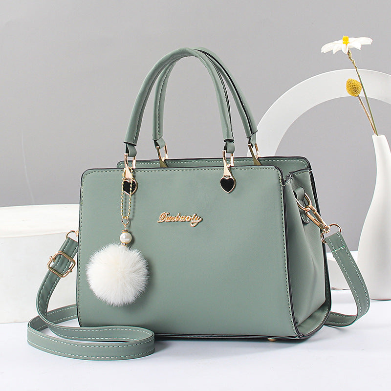 Elegant Lightweight Faux Leather Handbag - Women's Solid Color Shoulder Bag