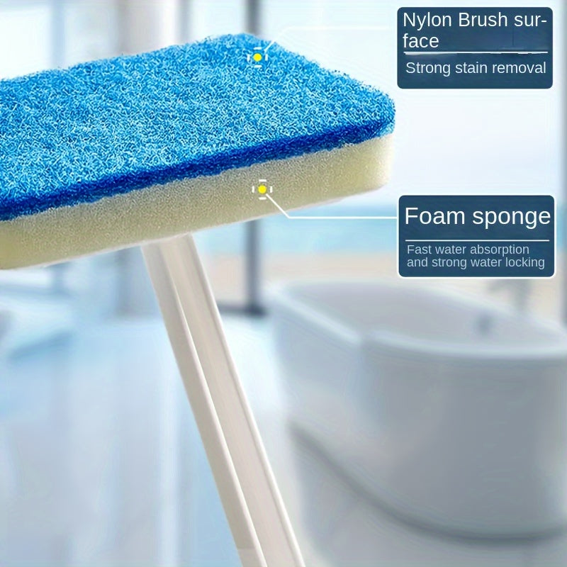 [3pcs Multi-Functional Bathroom Brush] 1pc/3pcsMulti-Functional Bathroom Wall Brush Long Handle Removable Household Floor Bathtub Brushes Ceramic Tile Sponge Cleaning Brush