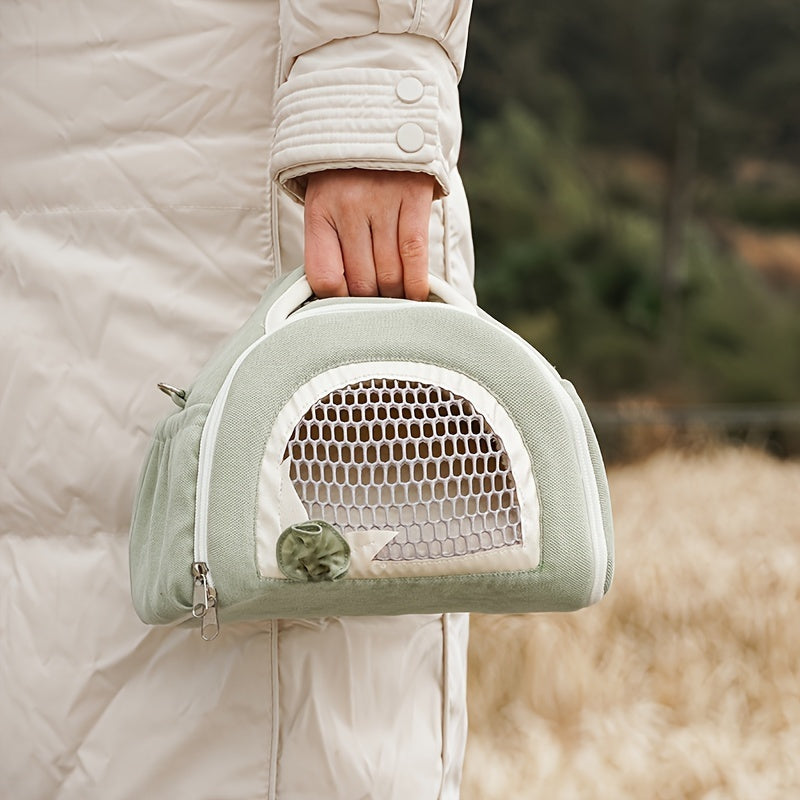 Portable Pet Backpack - Breathable Cotton Guinea Hamster Travel Carrier With Zipper Closure, Side Pockets For Snacks And Toys, Perfect For Outdoor Adventures