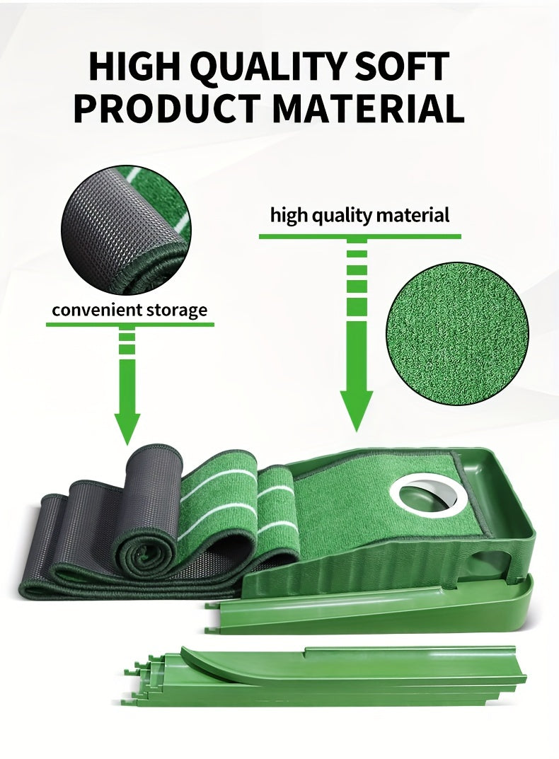 [Golf Putting Mat] HUAEN 8ft Golf Putting Mat with Alignment Guides -