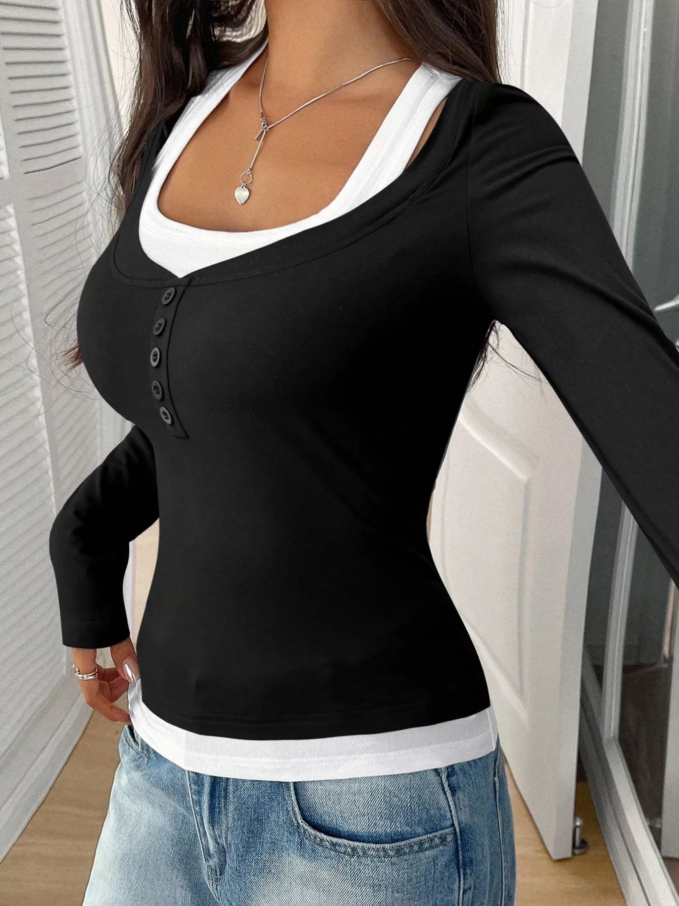 Scoop Neck Womens Long Sleeve T Shirt