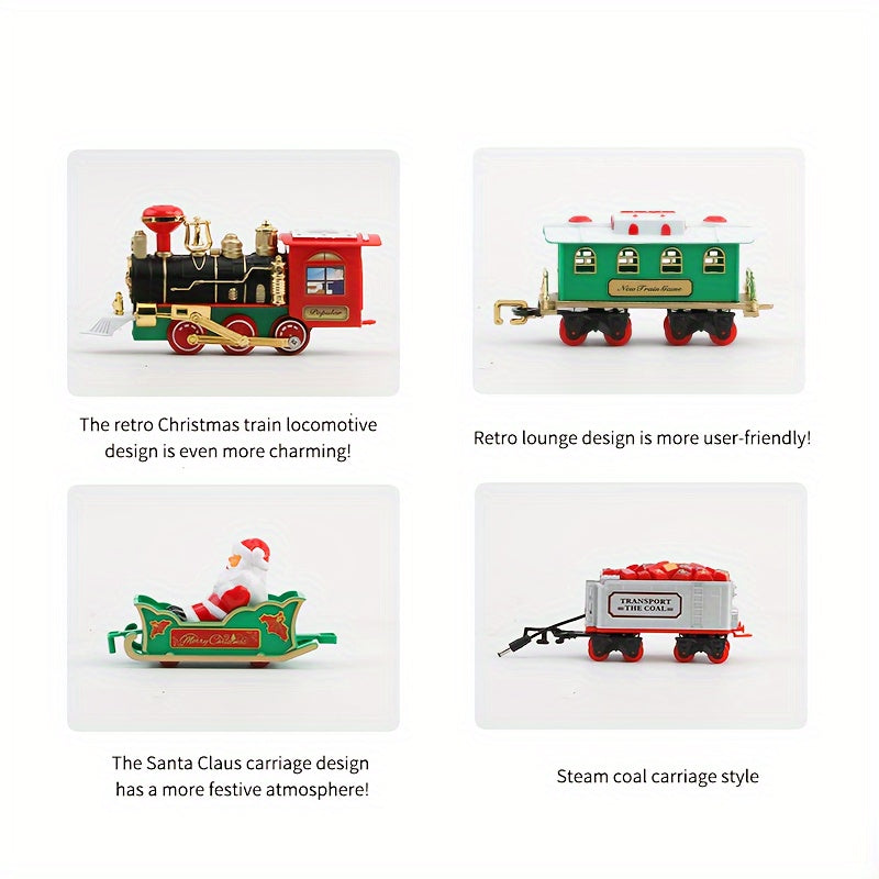 Foreign Trade Electric Christmas Train, Electric Sound And Light Can Hang Christmas Tree Christmas Rail Car, Christmas Gift Toys Peripheral Products Christmas Decor Gift For Christmas Halloween,
