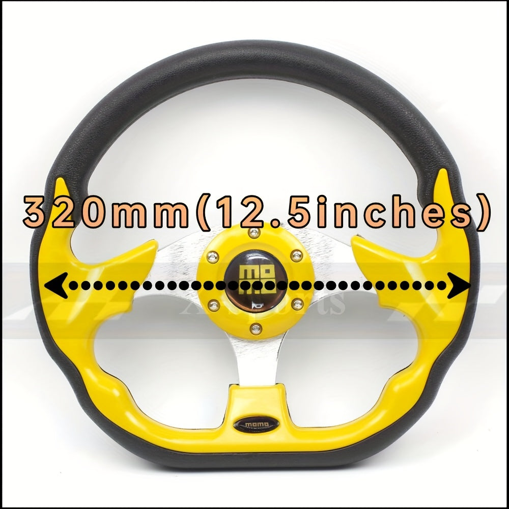 320mm Lightweight Racing Steering Wheel - Durable Aluminum Frame, Soft PU Grip - Universal Fit for Sports Cars