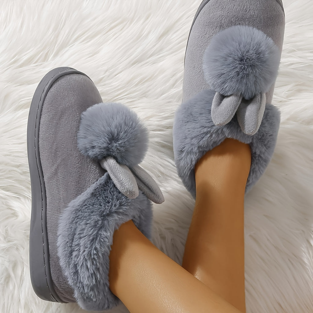 Ladies Home Shoes, Indoor Slippers, Cute Rabbit Plush Slippers - Soft & Cozy - Perfect for Relaxing at Home - Ideal Gift for Women