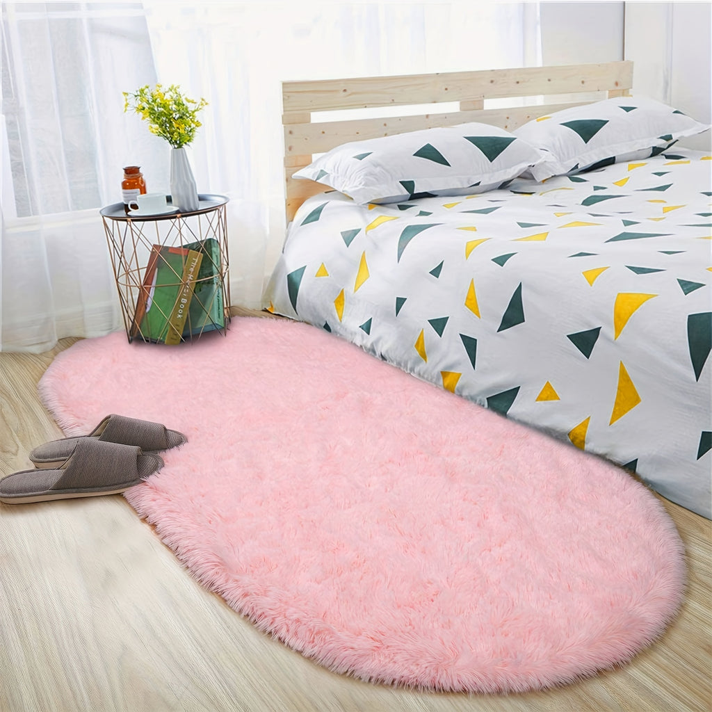 Luxurious Light Gray Plush Bedroom Mat - Soft, Skin-Friendly & Easy Care, Non-Slip Backing, Cozy Warm Mat for Home Decor, Rugs for Bedroom