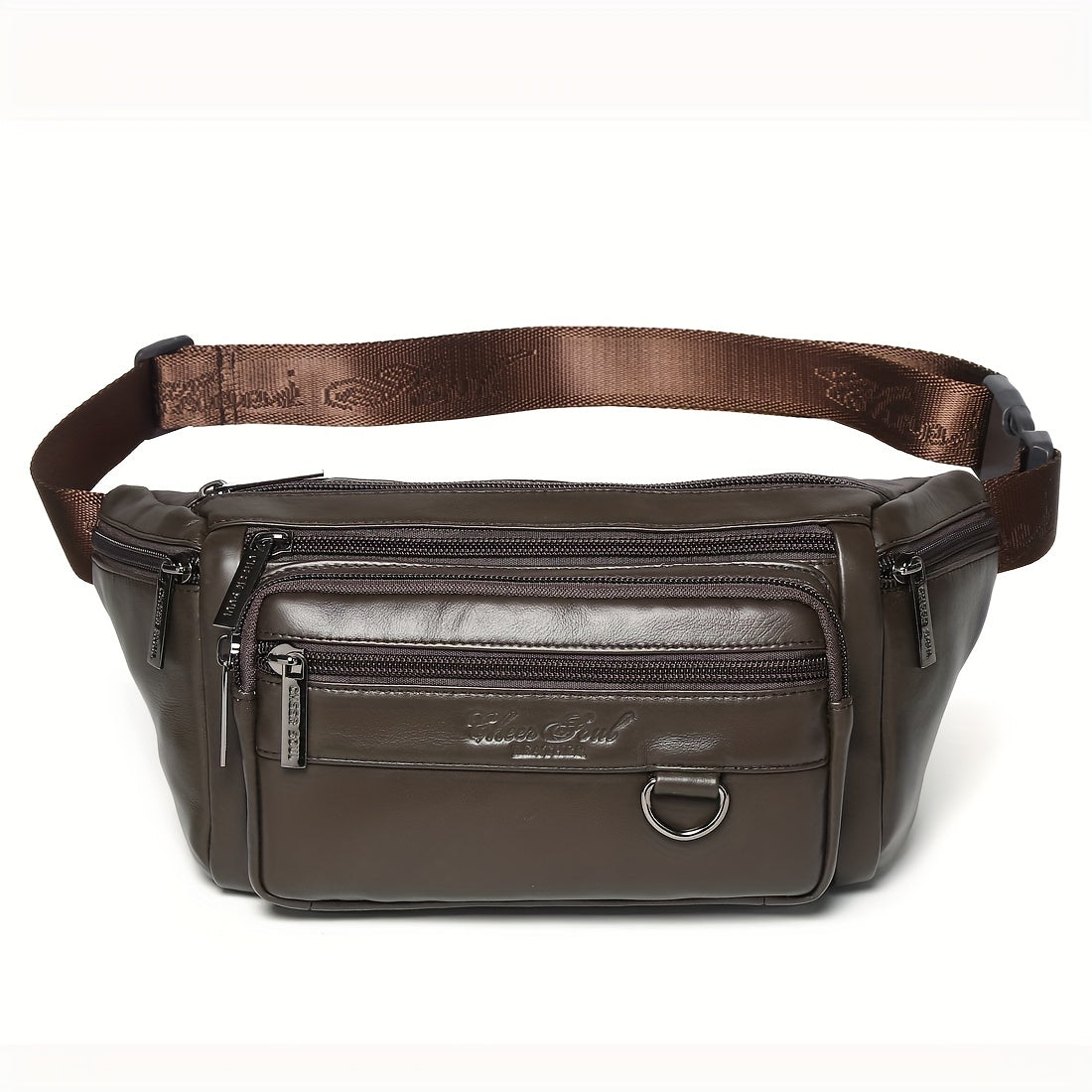 Genuine Leather Men's Waist Bag/Women's Multifunctional Hip Bag/Stylish Multi-Pocket Travel Sports Backpack for Hiking, Cycling, Fishing, And Running