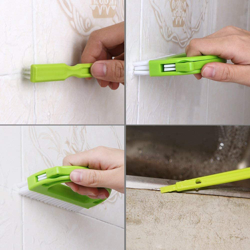 4pcs Grout Cleaning Brush Set with Handle - Durable Nylon & Food-Grade PP, R