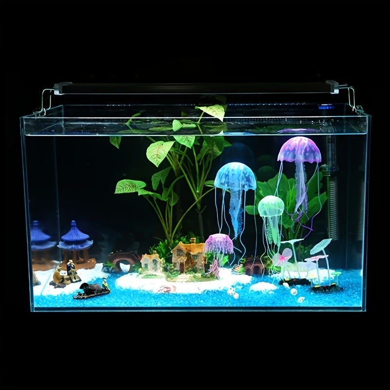 Glowing Silicone Fake Jellyfish Artificial Ornaments For Aquarium Fish Tanks Landscaping Decoration