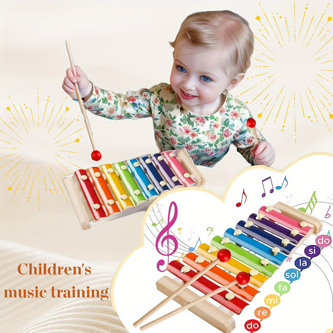 6-in-1 motor skills toys, sensory teething ring toys, baby wooden sorting and stacking toys, gifts for girls and boys 6, 9, 12 months 1, 12, and 3 years old children learning toys