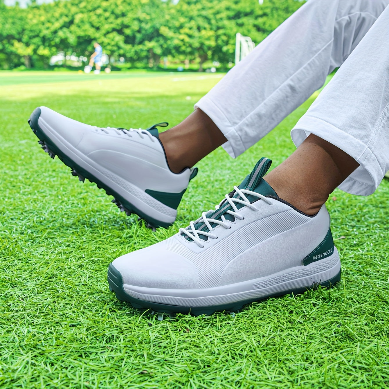 Men's Non-slip Spiked Golf Shoes, Professional Lace Up Sports Sneakers For Golf Training