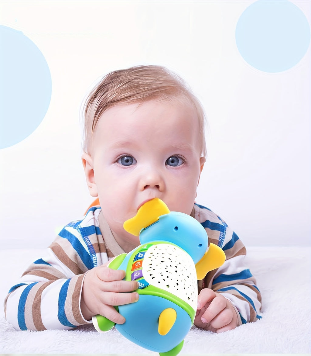 Crawling Baby Toys, Infant Tummy Time Toys with Star Projector Music and Light, Elephant Interactive Sensory Toy for Baby, Early Developmental Toys for Boys Girls, Christmas Gift