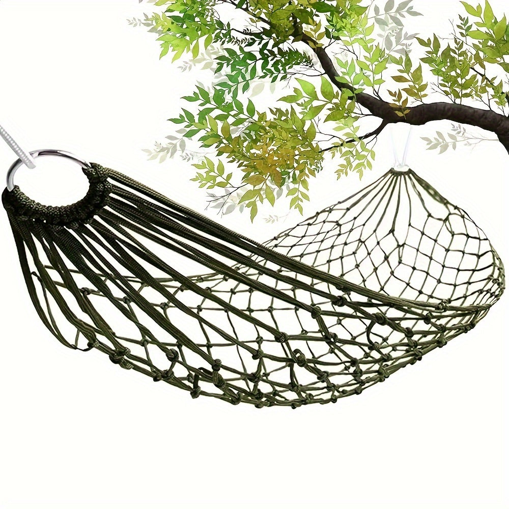 Portable Hammock Net With Nylon Rope And Hooks, For Outdoor Adventure, Outdoor Camping, Suitable For Garden, Beach, Courtyard, And Travel