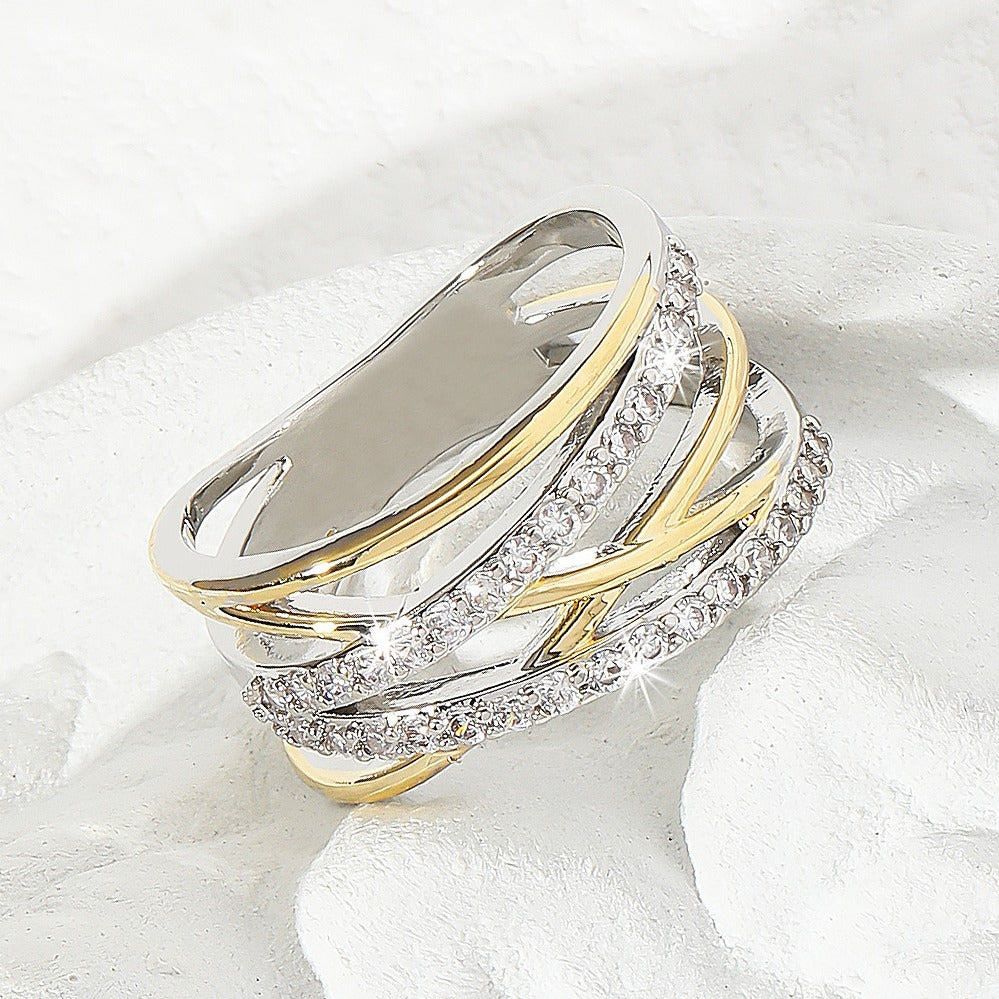 Luxury Infinity zirconia Eternity Ring 18K Gold Plated Wedding Engagement Party Decor For Bride Women Girls Gift