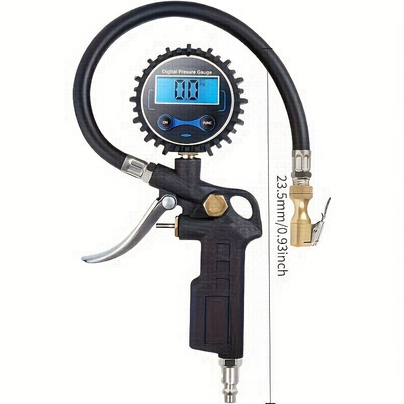 Digital Tire Pressure Gauge with Inflator, 250 PSI Air Chuck and Compressor Tttachment