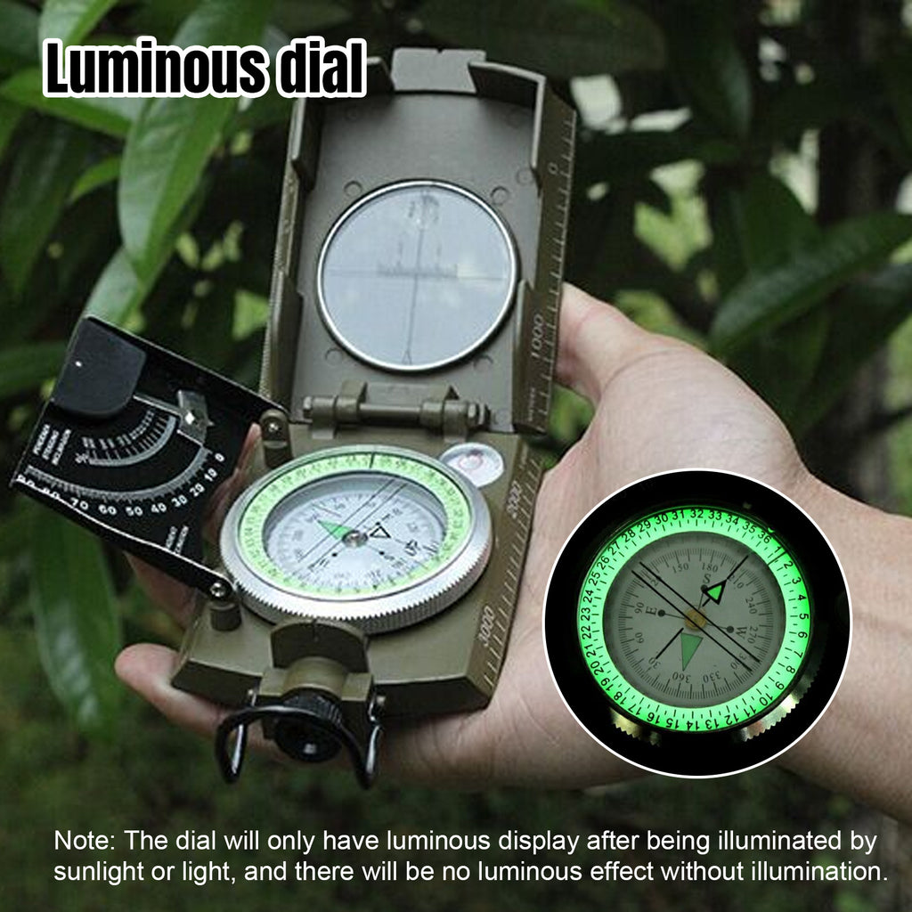 Multifunctional Luminous Dial Waterproof Anti-fog Accurate Military Compass For Hiking Camp