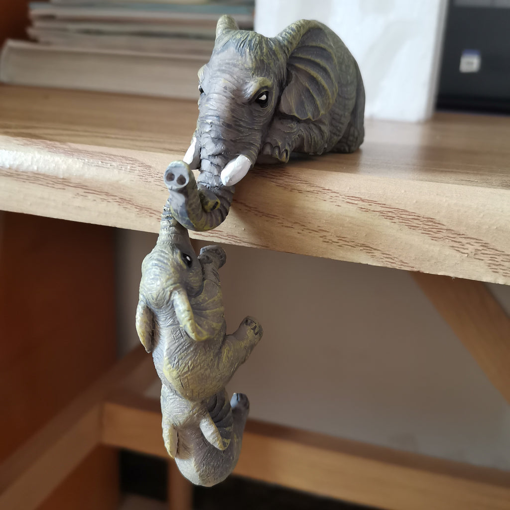 3pcs/set Adorable Elephant Hanging Decor - Resin Crafts for Home and Room Decor