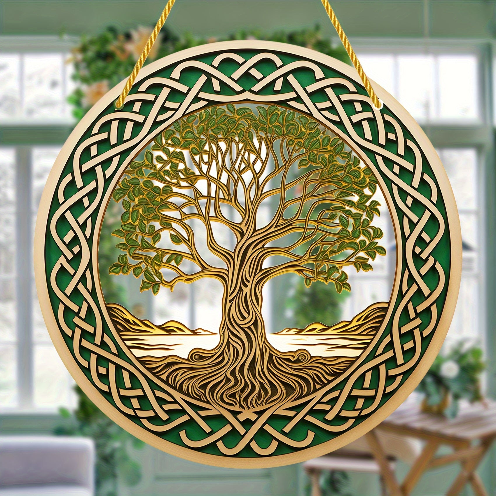 1pc Tree Of Life Window Decor, Artistic Home Ornament, Whimsical Garden Decor, Sun Catcher, Shade Umbrella, Perfect Gift For Mom, Family, Lover, Friends, Acrylic Wreath Plaque, Summer Courtyard & Door Welcome Sign, 6''x6''/15