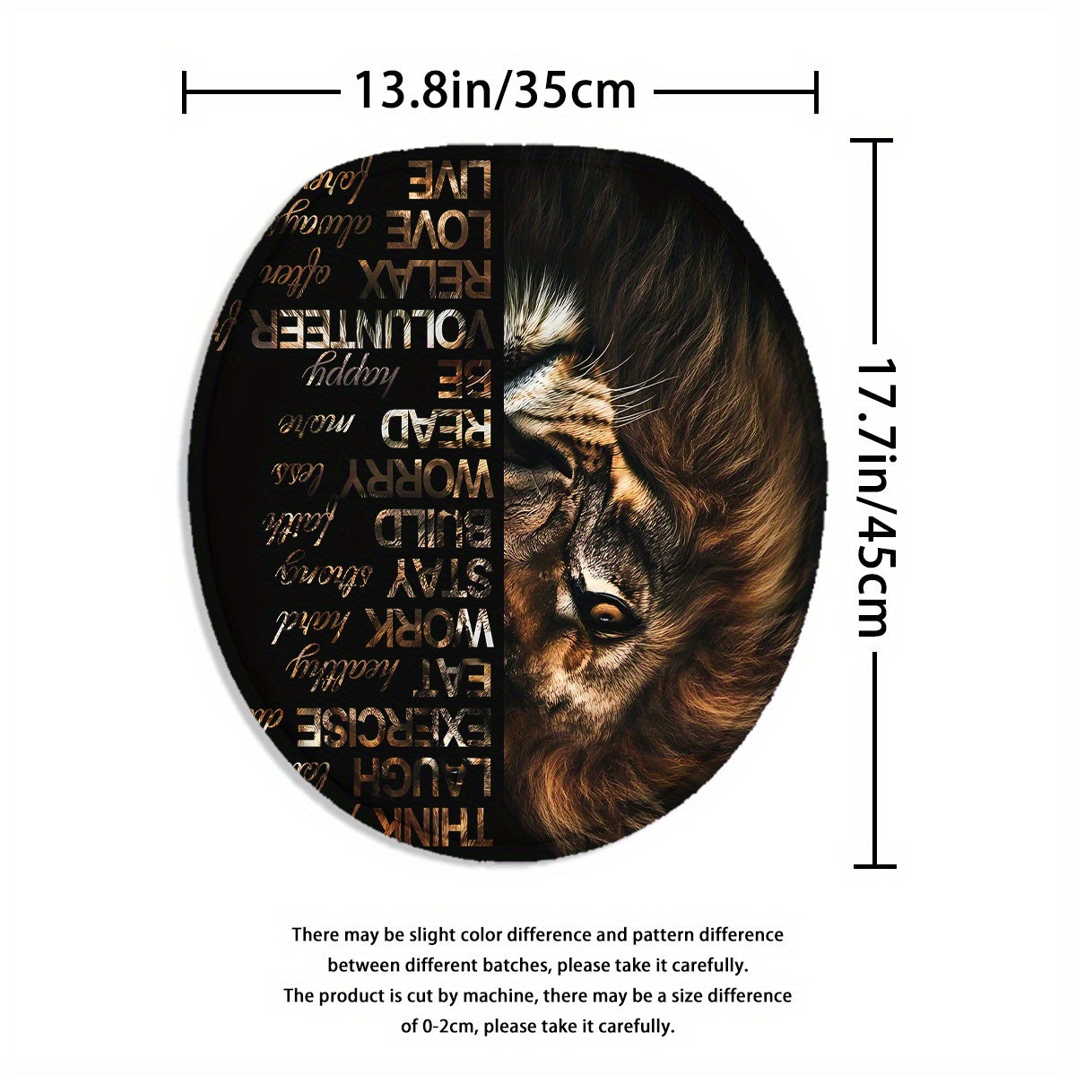 4pcs Powerful Lion Shower Curtain Set, Golden African Safari Animals Masculine Male Cool Bathroom Sets with Shower Curtain and Rugs, Motivational Inspirational Quotes Shower Curtain with Bath Mat Set and 12 Hooks, Shower Curt