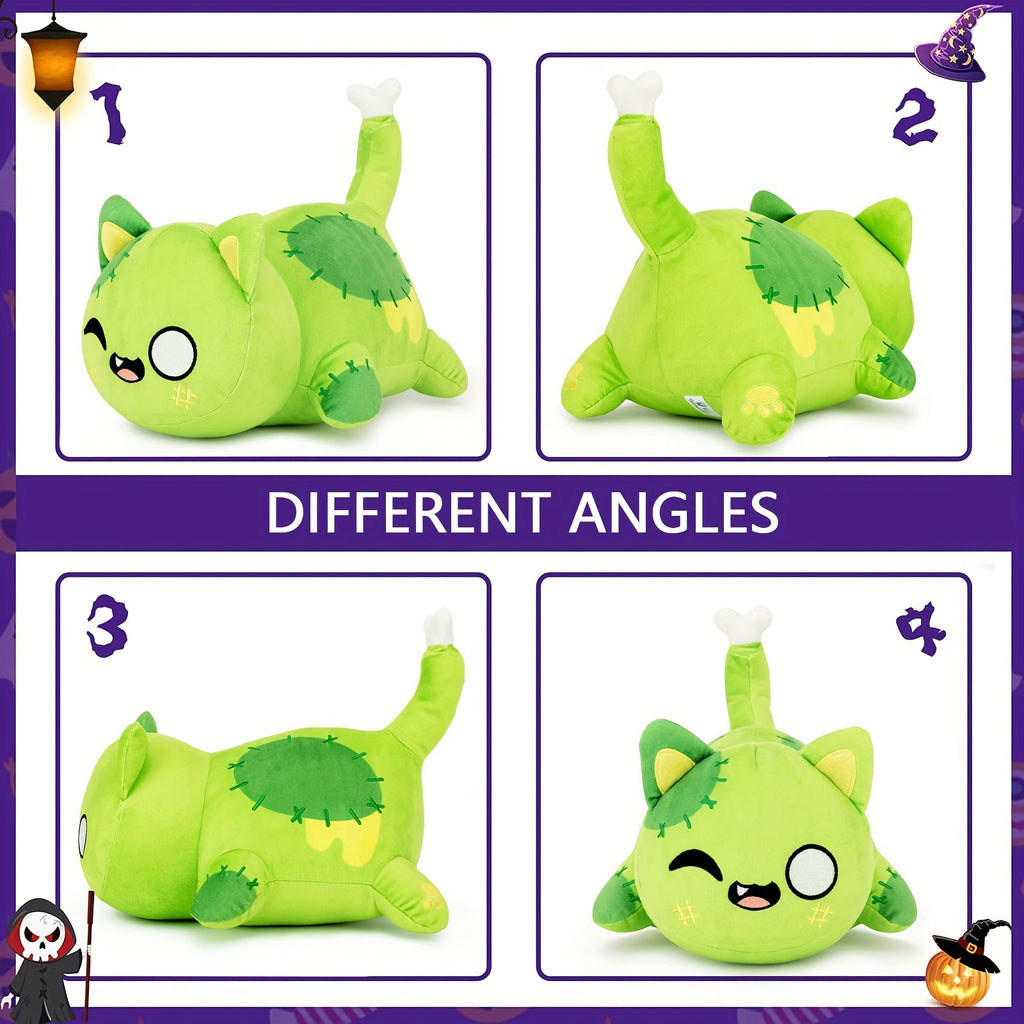 Mee-Meows Collection: Festive Cat Plush Toys - Bat, Spider, Mummy, Purple Sugar Skull, Zombie, and More - Great Gift for Kids & Fans - Ages 0-3