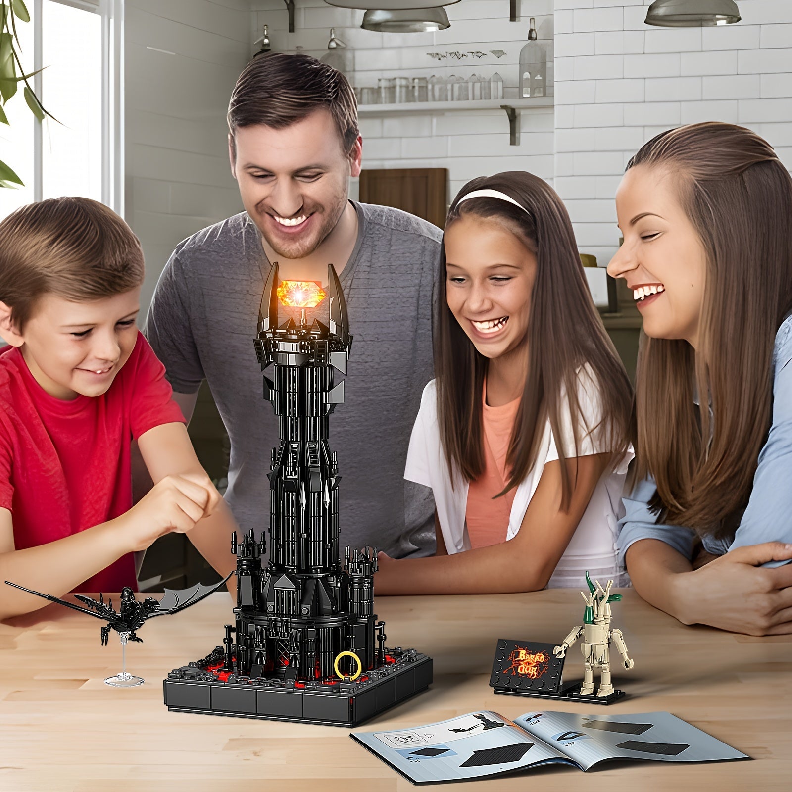 779 Pieces Popular Movie Architecture Black Tower Building Blocks Playset Fan Must Buy Toys Handmade Building Exquisite Room Decorations Collectible Best Gift for Friends