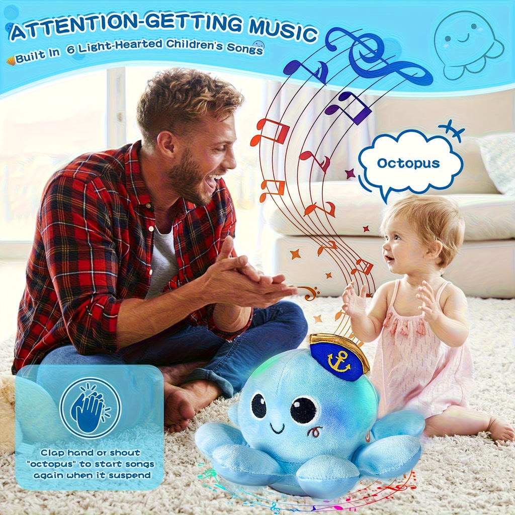 Baby Infant Crawling Walking Toys, Tummy Time Plush Octopus Toy Gifts 3 4 5 6 7 8 11 12 Babies Walker Boy Girl 3-6 6-12 Learning 9-12 12-18 Toddler 36 Months Old Music Development Birthday Gift