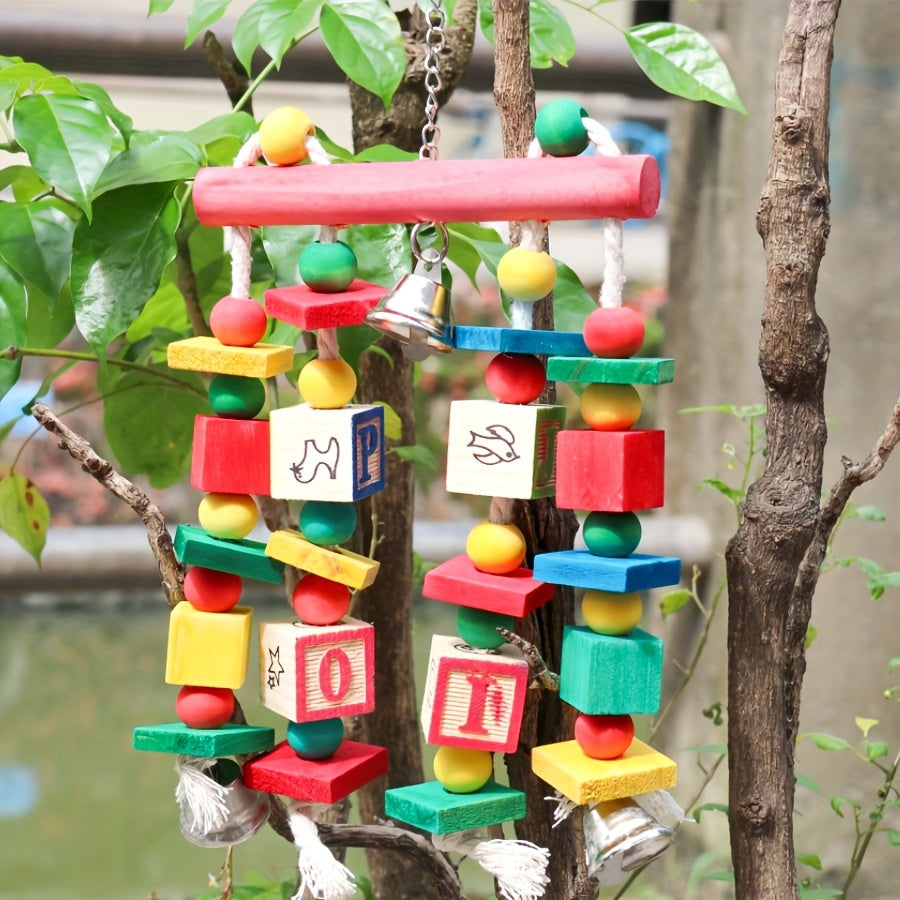 Parrot Toy Chew Grinding Teeth Colorful Wooden Blocks Letter Blocks Small and Medium Parrot Love Bird Toys