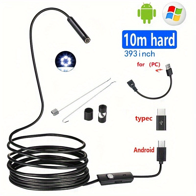 5Mm/0.196In Mini Camera Industrial Cameras Endoscope, Android Mobile Phone Camera, Pipeline Detection, Industrial, Automotive Repair, Carbon Deposition, Visual Repair, Air Conditioning 1-10M Probe