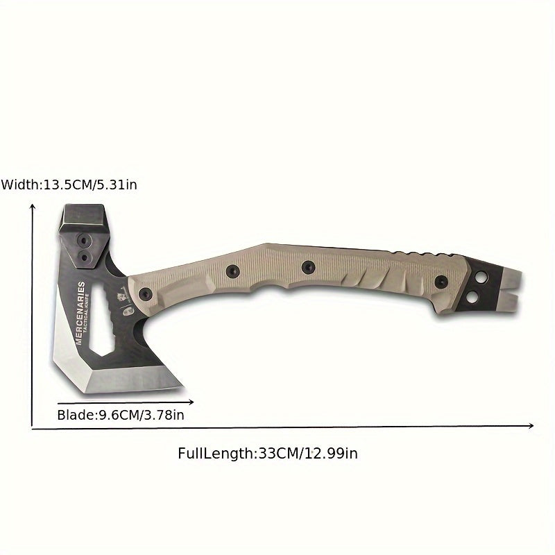 HX OUTDOORS Mercenarys Full Tang Camping Survival Axe, Tactical Multifunctional Tomahawk Hammer, Garden Hatchet Hand Tool