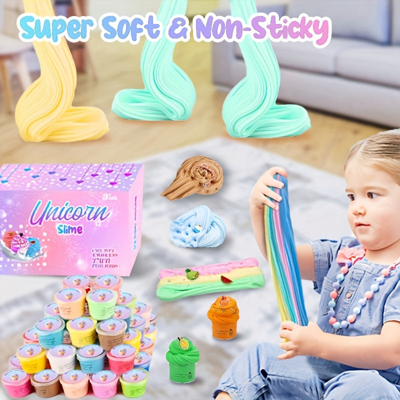 60pcs Mini Butter Slime Kit - Perfect Party Favors for Youngsters, Relax Toys, Ideal for Birthday Gifts & Holiday Stocking Stuffers