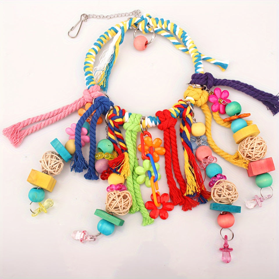 Bird Toys Bird Swing Toy Bird Perches Colorful Chewing Toys for Parakeets Meyers Cockatiel Conure Caique And Other Medium Sized Birds