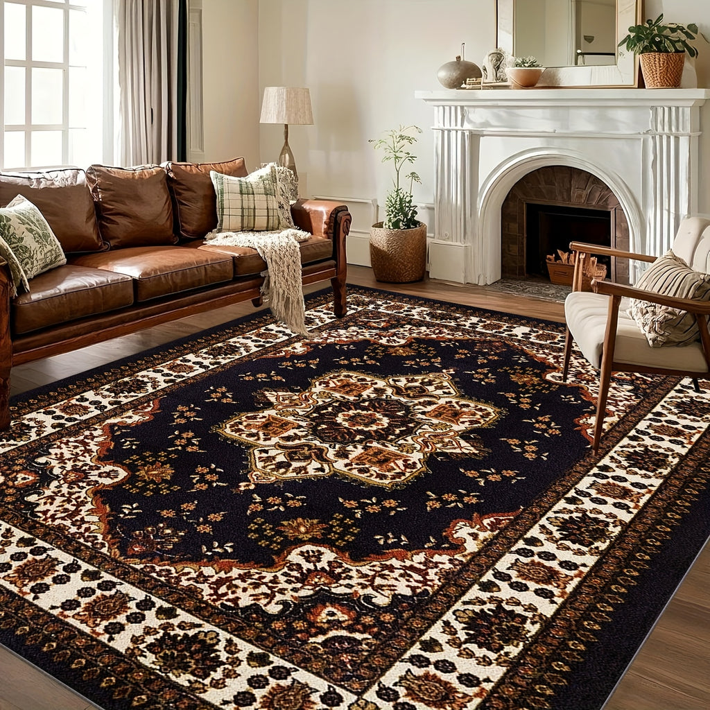 Brown/Black/Beige/Gray/Blue/Red/White/Green/ 1pc Extra Large Luxury Mat - Extra Wide Luxury Floor Mat with Non-Slip Backing, Machine Washable - Extra Large Area Mat for Living Room, Bedroom, Hallway - Persian Bohemian Mat for