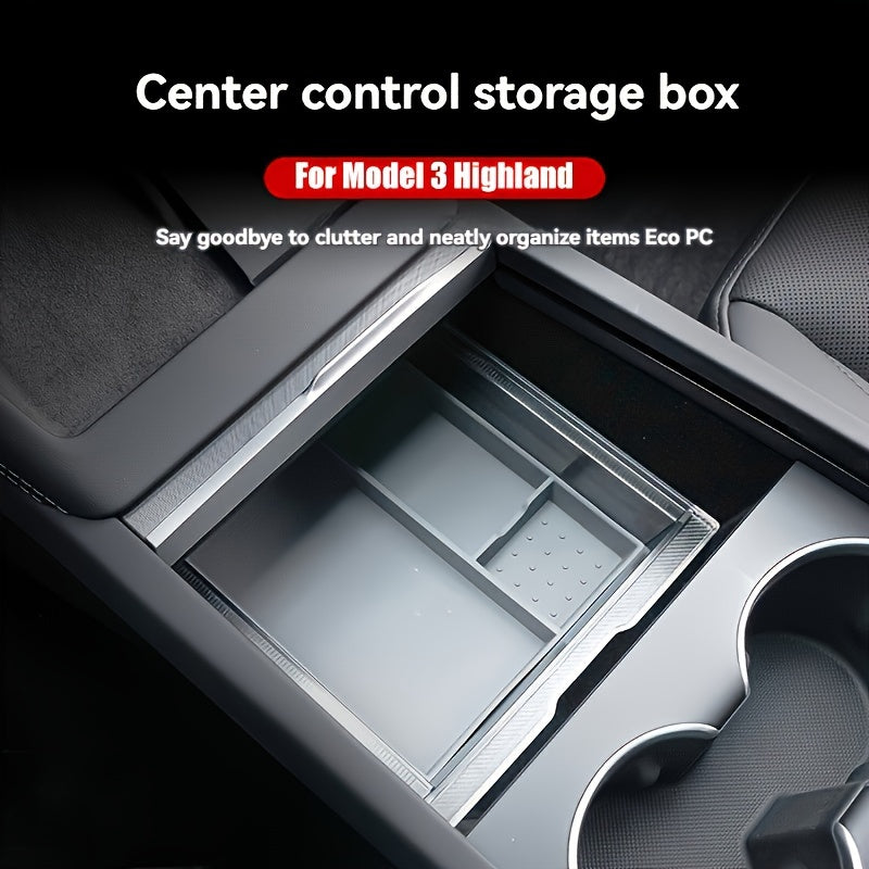 2024 Central Control Storage Box For Tesla Model 3 For Highland, Automotive Decoration For Tesla Organizer Box