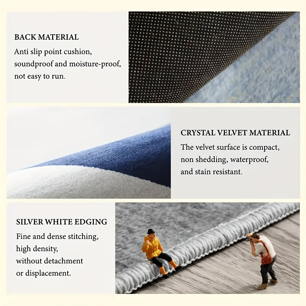 2025 New Large Stone Pattern Outdoor Rug - Non-Slip, Machine Washable, Absorbent Rectangular Mat For Patio, Garden, RV Camping - Durable Polyester, Indoor/Outdoor Use, Holiday Decor Rug | Natural Look Mat | Nonslip Backing, P
