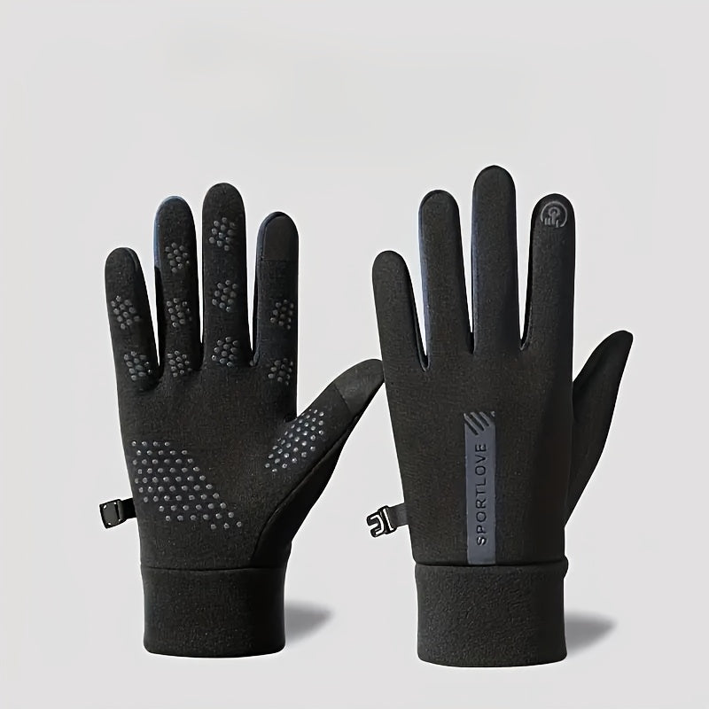 Women's Winter Warm Gloves, Full Finger Windproof Touch Screen Sports Gloves, Fleece-lined Outdoor Cycling Gloves