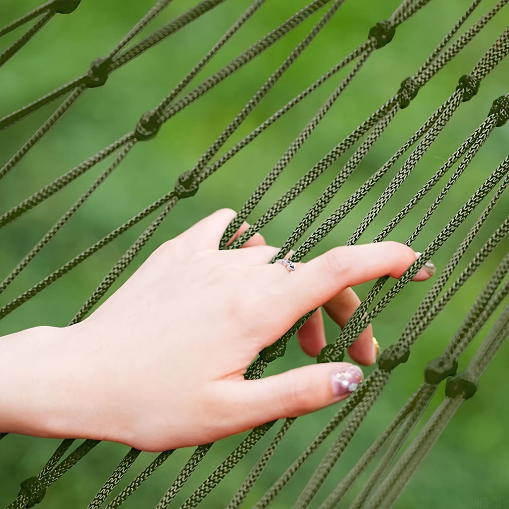 Portable Hammock Net With Nylon Rope And Hooks, For Outdoor Adventure, Outdoor Camping, Suitable For Garden, Beach, Courtyard, And Travel