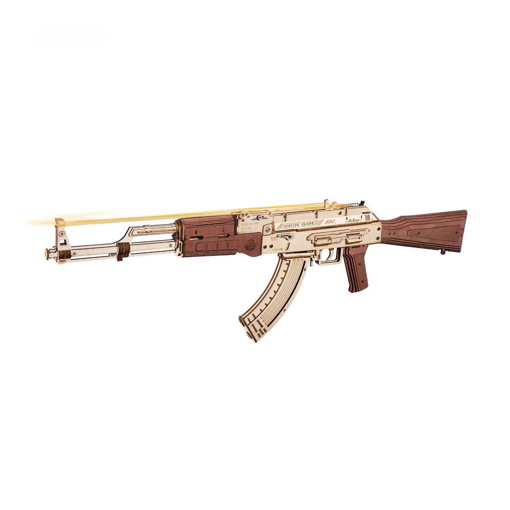 3D Puzzles for Adults, Wooden 3D Puzzle AK47 Model Rubber Band Gun Model Building Kits for Adult, DIY Wood Crafts Cool Toys Gifts Hobbies for Men Women, LQ901 Justice Guard