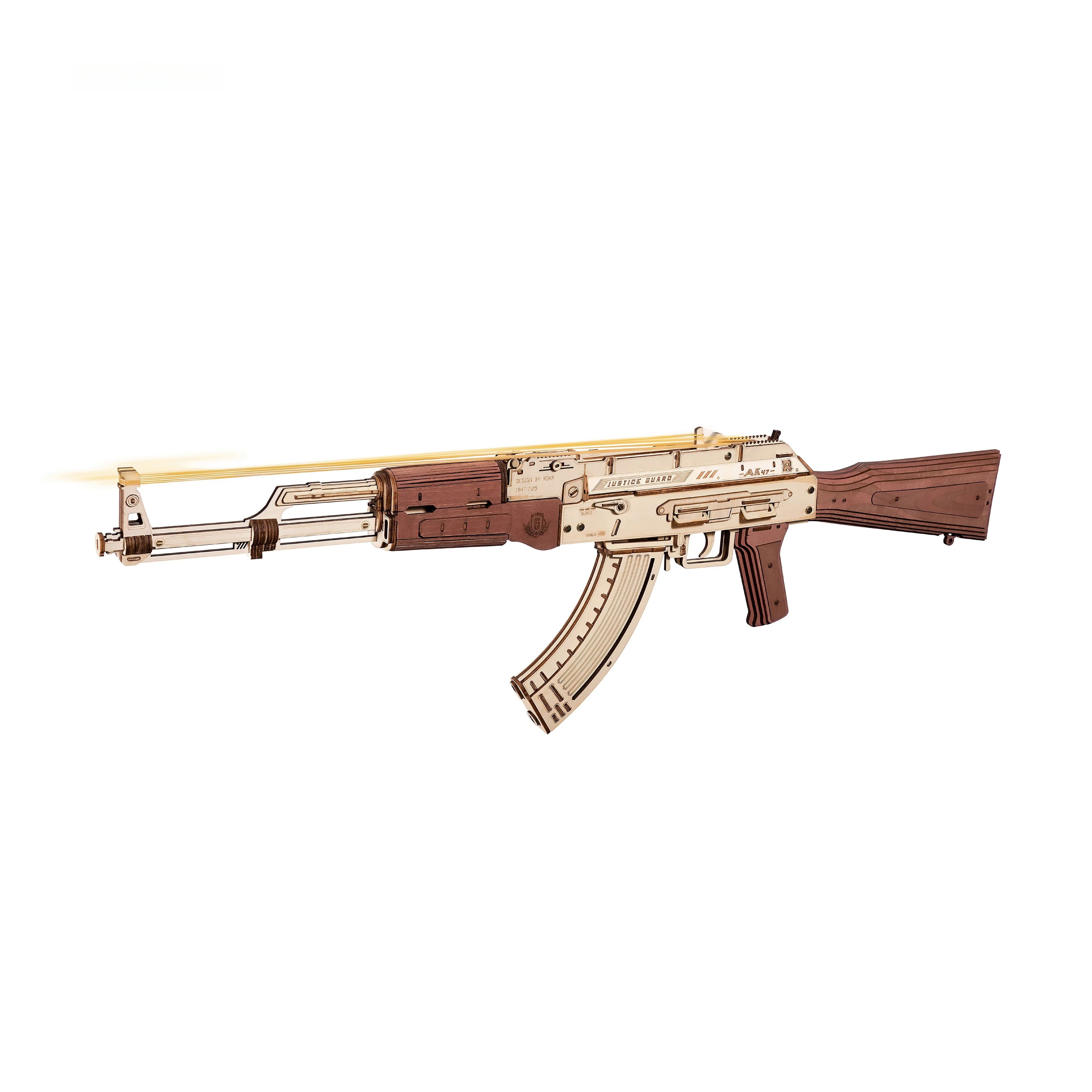 3D Puzzles for Adults, Wooden 3D Puzzle AK47 Model Rubber Band Gun Model Building Kits for Adult, DIY Wood Crafts Cool Toys Gifts Hobbies for Men Women, LQ901 Justice Guard