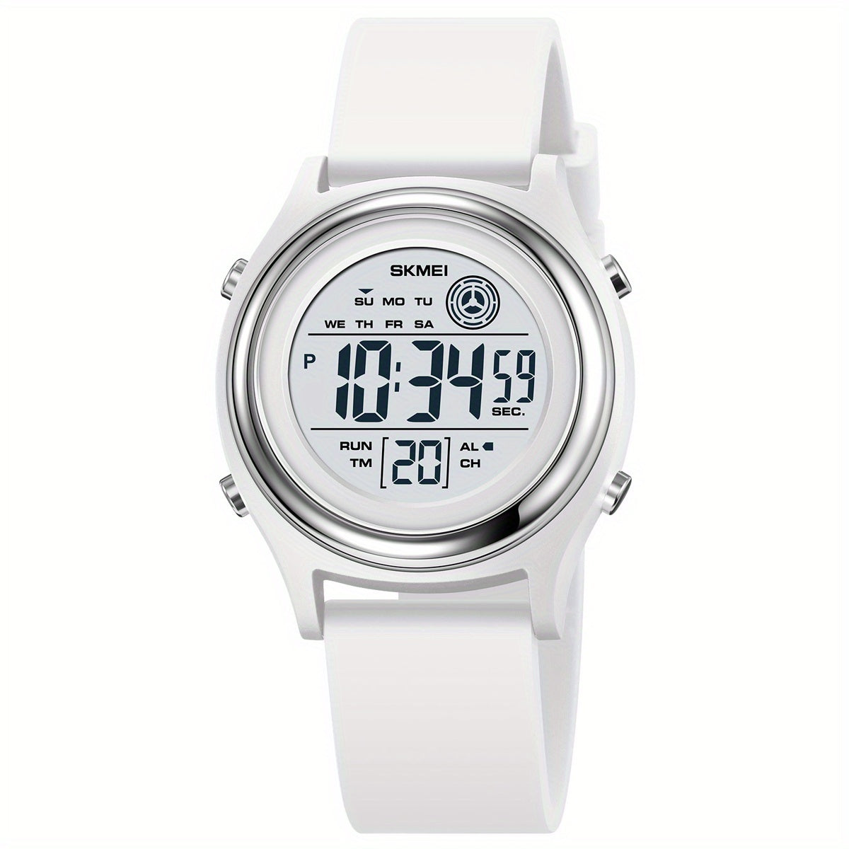 50M Water Resistant EL Light Electronic Sports Watch - Multifunction Digital Wristwatch with Alarm, Silicone Band, Round Synthetic Resin Case for Women, Men, Boys, and Girls