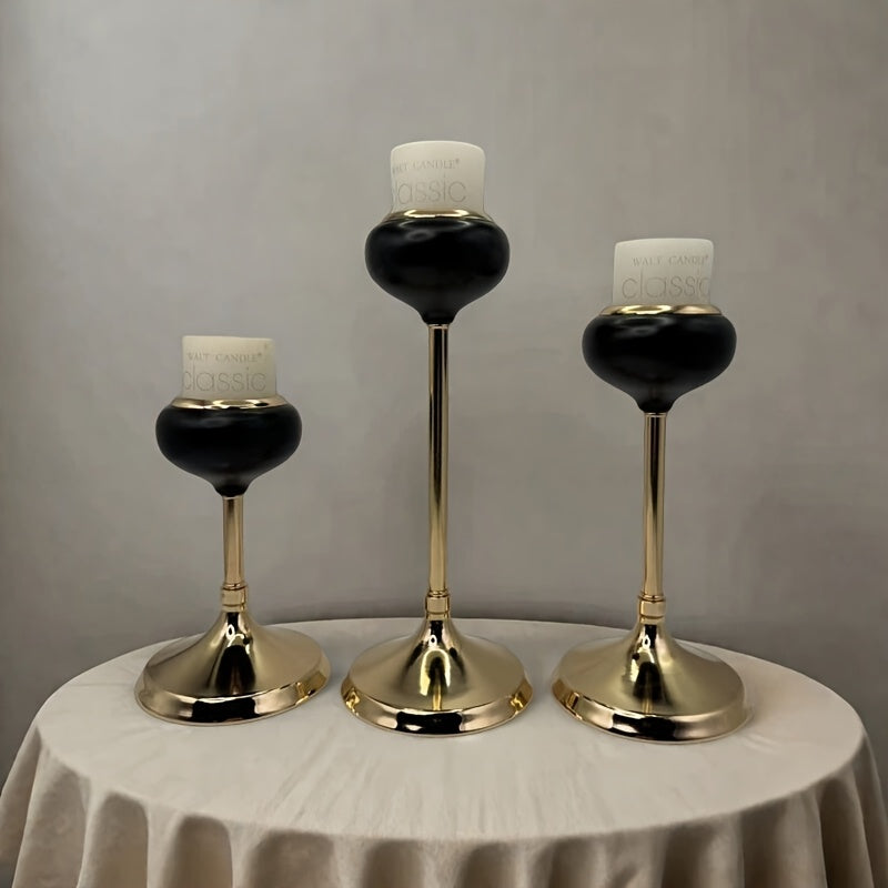 [Luxurious Candle Holders] Luxurious Golden Metal Candle Holders | Elegant Tabletop Decor for Weddings, Home, and Special Occasions, Perfect for Christmas, Halloween, Easter, Thanksgiving, Mother's Day, and Birthday Parties (