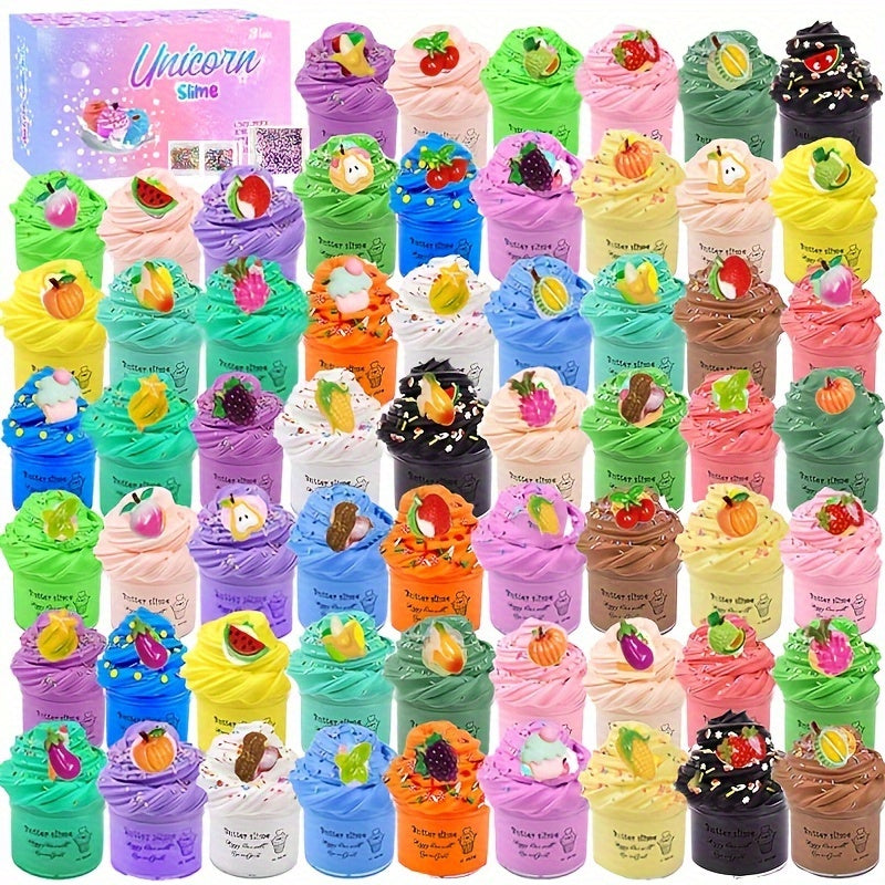 60pcs Mini Butter Slime Kit - Perfect Party Favors for Youngsters, Relax Toys, Ideal for Birthday Gifts & Holiday Stocking Stuffers