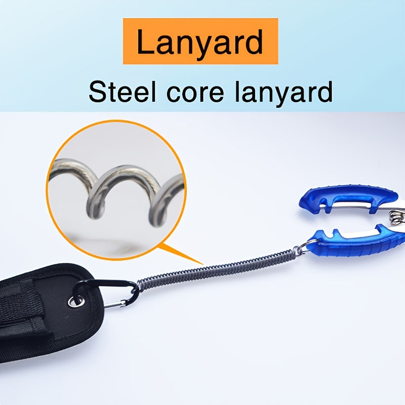 Saltwater Resistant Fishing Pliers with Split Ring Hook Removers, Lanyard & Sheath - Essential Fishing Gear Accessories for Easy Tackle Management