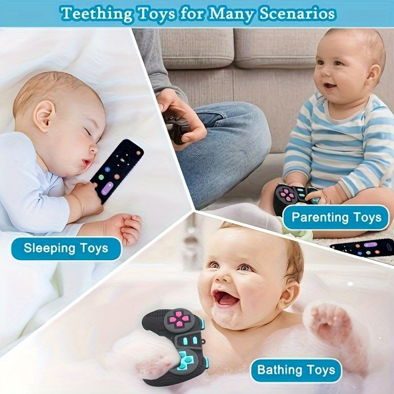 Silicone Baby Teething Toys Set – Chewable Remote and Game Controller Teether for Infants 0-3 Years, BPA-Free, Hand Wash Only, Sensory Development Educational Toy for Boys and Girls